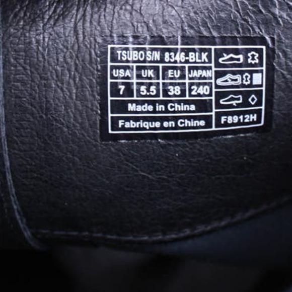 Tsubo High Heel Boots Black Leather Knee Boots Buckle Detail Size 7 - Picture 5 of 6